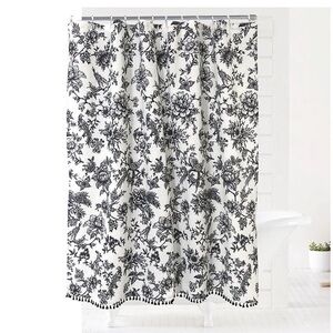 Sonoma Black and White Floral Shower Curtain